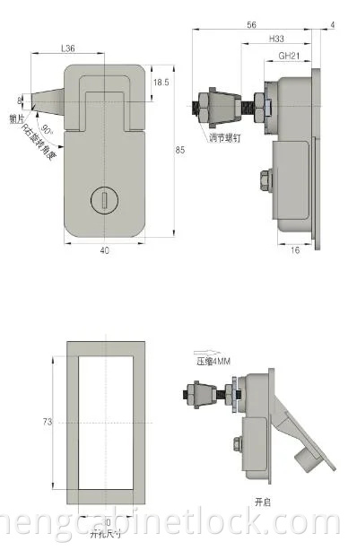 Zinc Alloy Plane Lever Latch Lock